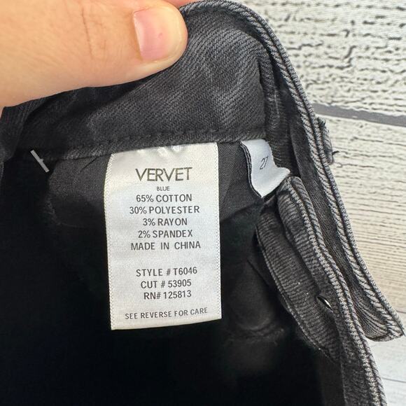 Vervet Women's Black Washed Boho Flare Bell Bottom Jeans Size 27 - Picture 7 of 7